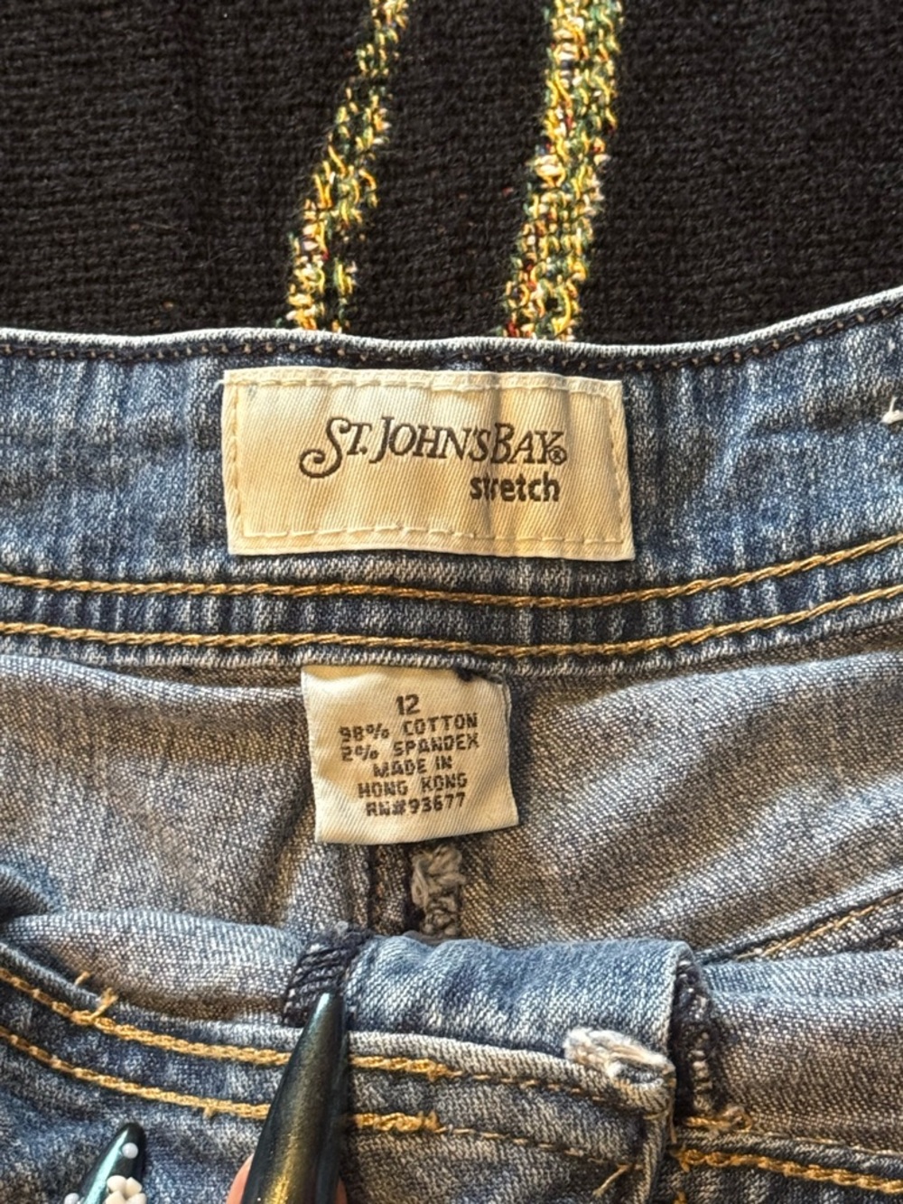 St. John's Bay Light Blue Denim Jean Shorts Size 12 - Picture 3 of 3